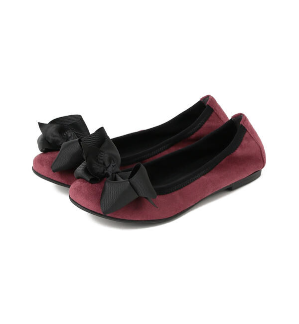 Ray BEAMS 「SEPTEMBER MOON / リボン バレエシューズ ソリッド」|バレエシューズ|WINE