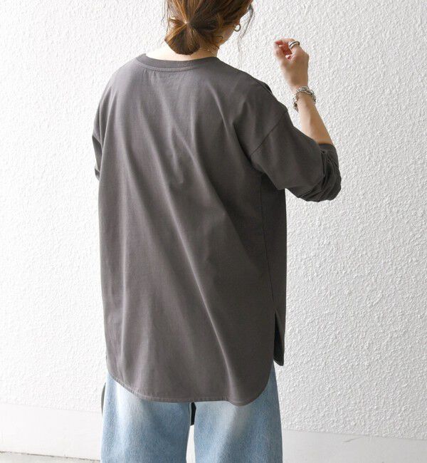 SHIPS any「SHIPS any:〈吸水速乾〉ラウンドヘム ロングスリーブ ワイド TEE」|Tシャツ・カットソー|