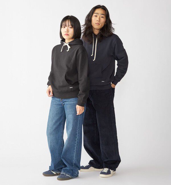 SHIPS「【WEB限定】SHIPS: マイクロ SHIPS 刺繍 ロゴ 裏毛 スウェット プルオーバーパーカー」|パーカー|