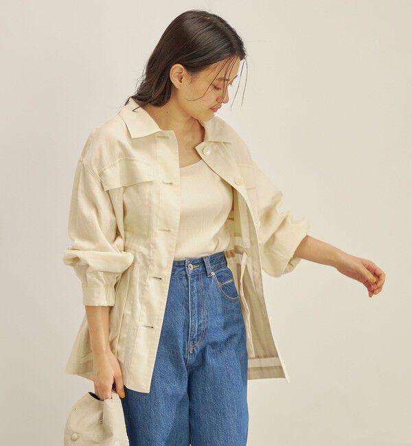 SHIPS for women「〈手洗い可能〉綿麻 ミリタリー オーバー ジャケット」|ミリタリー・モッズコート|