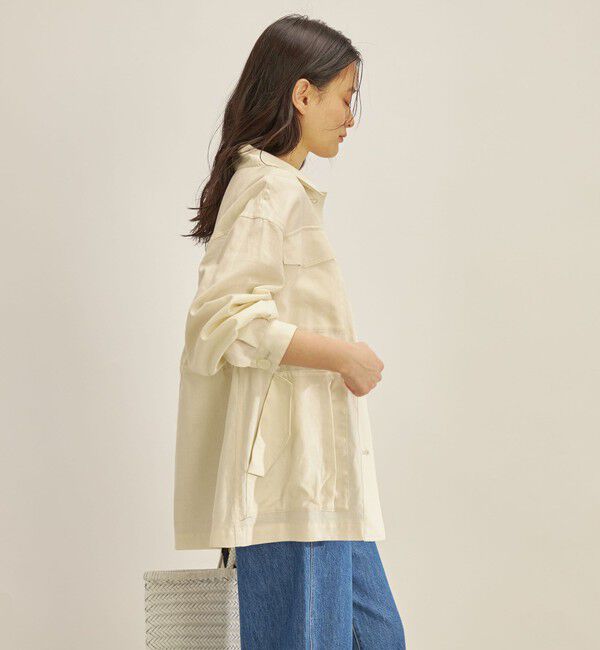 SHIPS for women「〈手洗い可能〉綿麻 ミリタリー オーバー ジャケット」|ミリタリー・モッズコート|