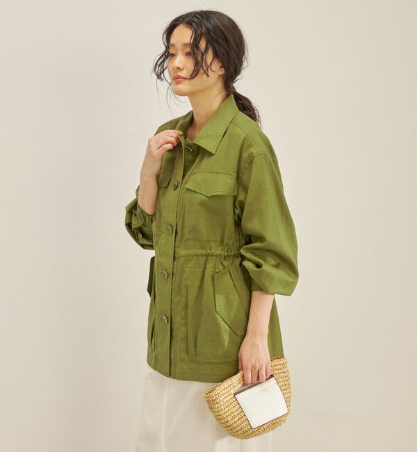 SHIPS for women「〈手洗い可能〉綿麻 ミリタリー オーバー ジャケット」|ミリタリー・モッズコート|