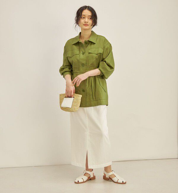 SHIPS for women「〈手洗い可能〉綿麻 ミリタリー オーバー ジャケット」|ミリタリー・モッズコート|