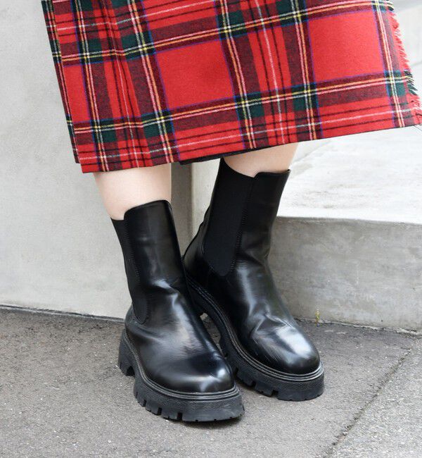 SHIPS any「【WEB限定】SHIPS any: トラックソール サイドゴア ブーツ 24FW」|ショートブーツ|