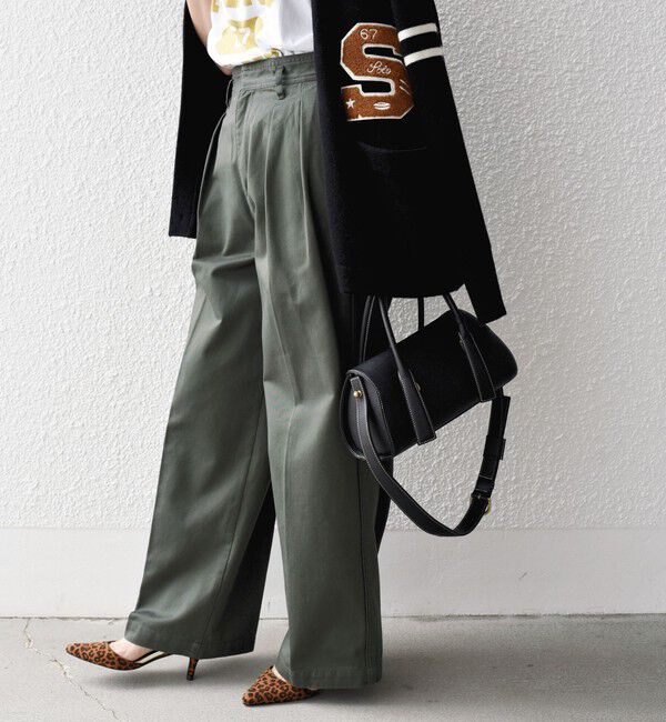 SHIPS for women「* 〈手洗い可能〉2タック ワイド チノパンツ ◇」|チノ|