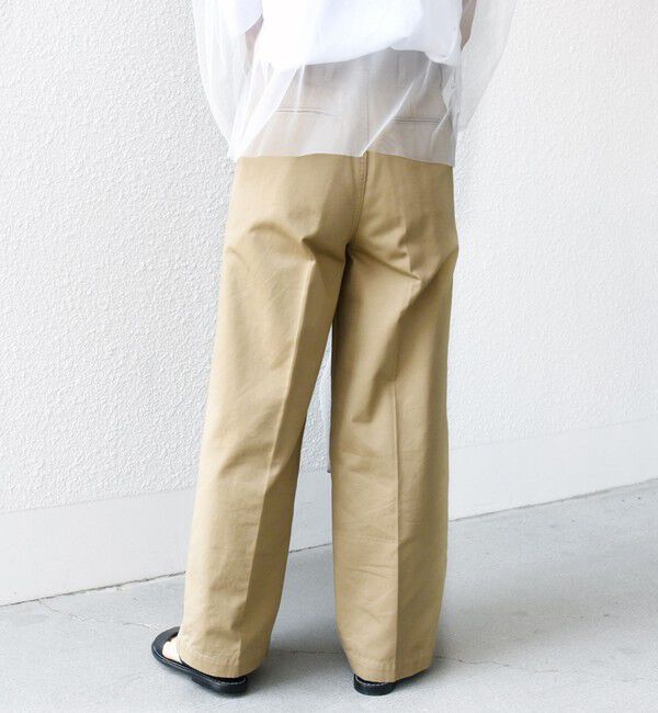 SHIPS for women「* 〈手洗い可能〉2タック ワイド チノパンツ ◇」|チノ|