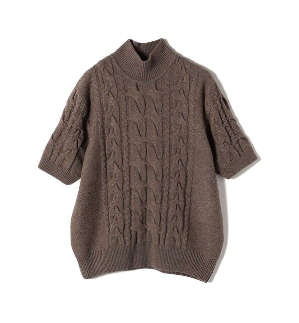 SHIPS for women「【SHIPS別注】WRAPINKNOT:ハイネック ショート スリーブ ケーブル」|ニット・セーター|