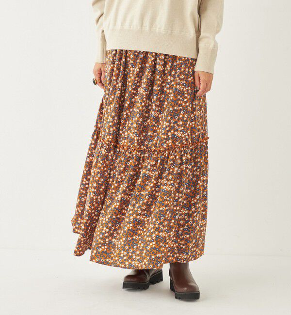 SHIPS Colors 「SHIPS Colors:〈洗濯機可能〉小花 ティアード スカート」|フレア|