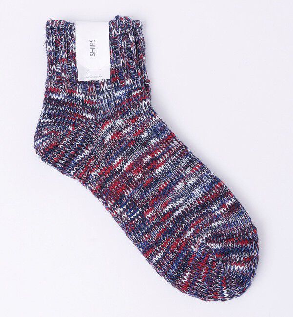 SHIPS「SHIPS: SLAB MIX  SOCKS ソックス」|ソックス|ブルー