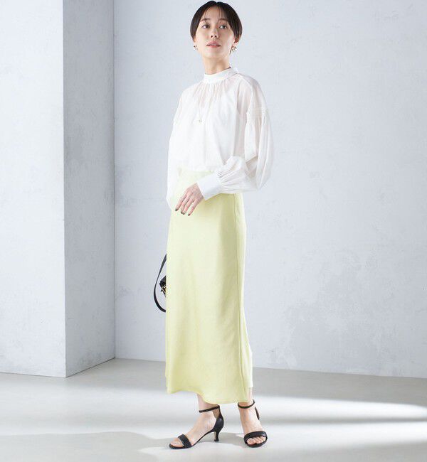 SHIPS for women「〈手洗い可能〉ボイル オーガンジー シャーリング ボリューム ブラウス 24SS ◇」|シャツ・ブラウス|