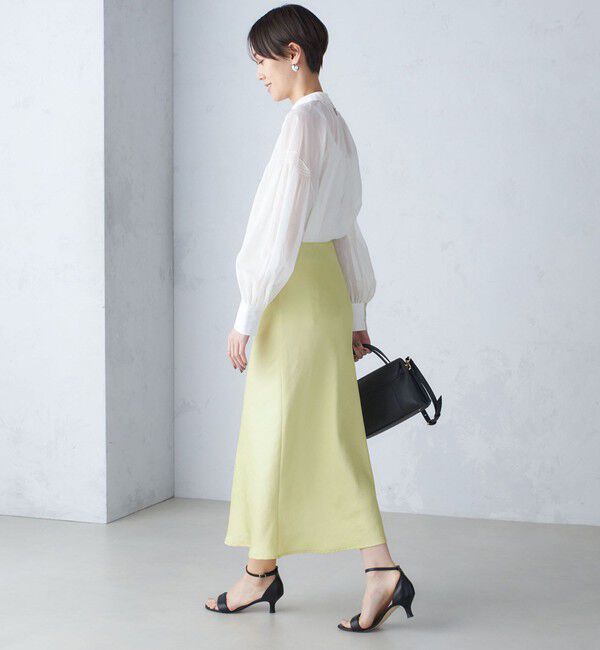 SHIPS for women「〈手洗い可能〉ボイル オーガンジー シャーリング ボリューム ブラウス 24SS ◇」|シャツ・ブラウス|