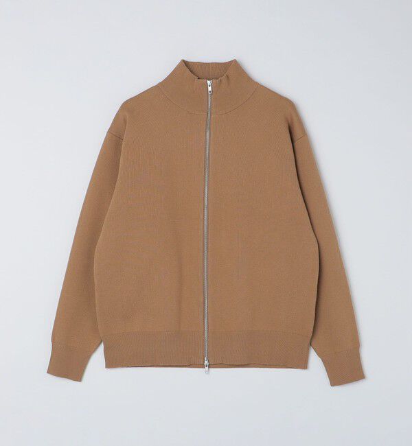 SHIPS「SHIPS: 〈手洗い可能〉 ダブルフェイス コットン カシミヤ スタンドジップ ニット ブルゾン」|カーディガン|