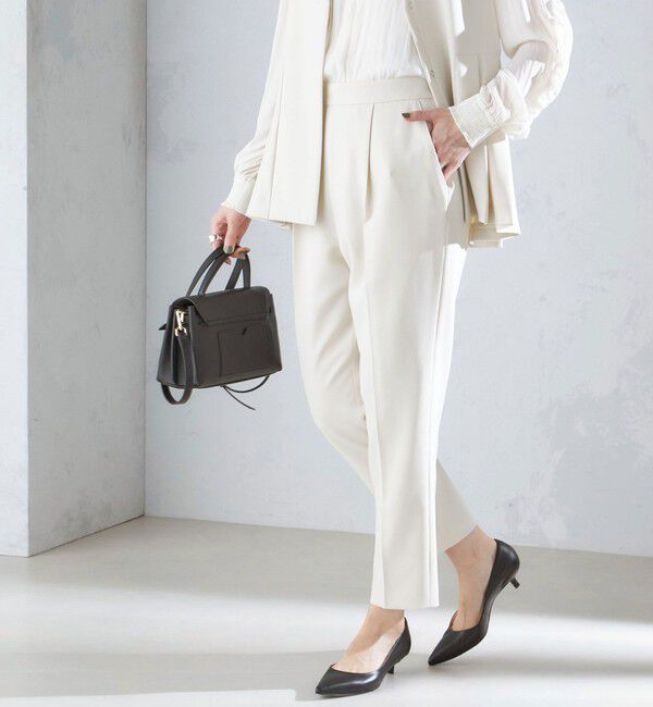 SHIPS for women「〈セレモニー対応可〉〈手洗い可能〉ダブルクロス パンツ 24SS（セットアップ対応）◇」|その他|ライトグレー