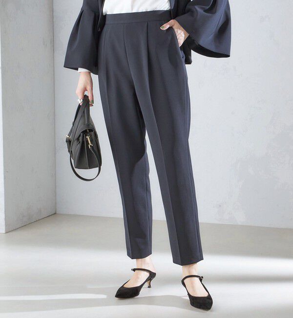 SHIPS for women「〈セレモニー対応可〉〈手洗い可能〉ダブルクロス パンツ 24SS（セットアップ対応）◇」|その他|ネイビー