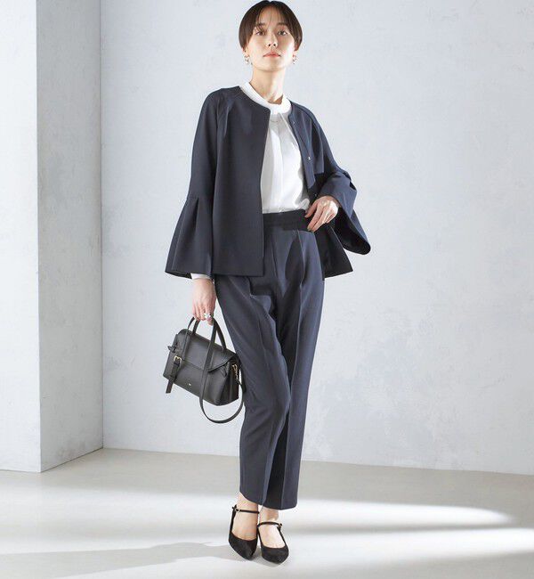 SHIPS for women「〈セレモニー対応可〉〈手洗い可能〉ダブルクロス パンツ 24SS（セットアップ対応）◇」|その他|