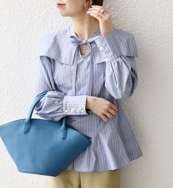 SHIPS any「SHIPS any:〈洗濯機可能〉REPREVE カラー シャツ ブラウス」|シャツ・ブラウス|ブルー系その他