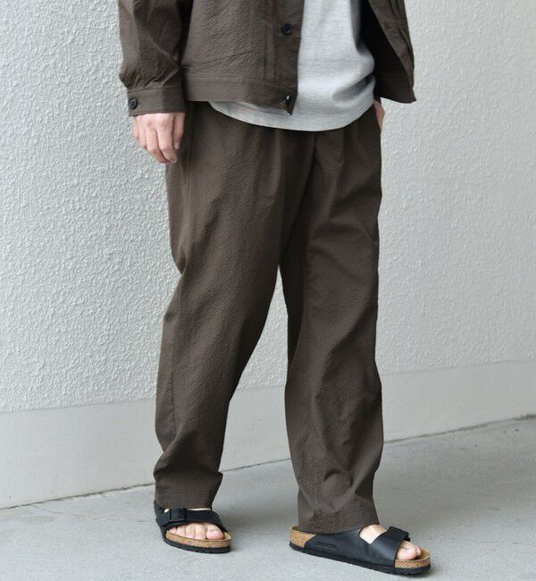 SHIPS any「SHIPS any: 〈撥水・軽量〉SOLOTEX(R) シアサッカー セミワイド イージーパンツ◆」|チノ|カーキ