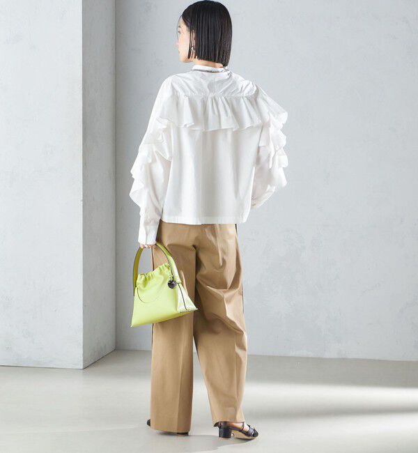 SHIPS for women「〈手洗い可能〉近江晒 タイプライター ラッフル ブラウス 24SS ◇」|シャツ・ブラウス|