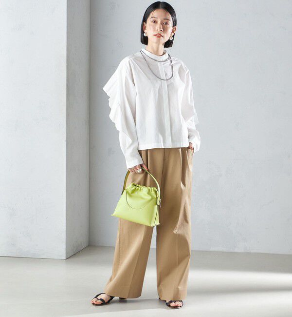 SHIPS for women「〈手洗い可能〉近江晒 タイプライター ラッフル ブラウス 24SS ◇」|シャツ・ブラウス|