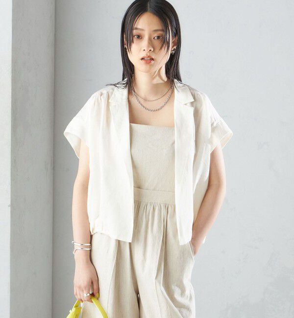 SHIPS for women「〈手洗い可能〉リネン ラペル デザイン 羽織 シャツ ◇」|シャツ・ブラウス|
