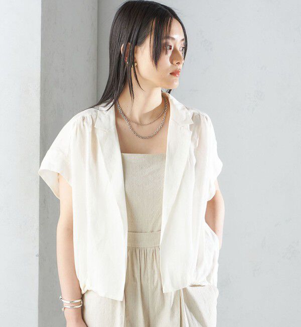 SHIPS for women「〈手洗い可能〉リネン ラペル デザイン 羽織 シャツ ◇」|シャツ・ブラウス|
