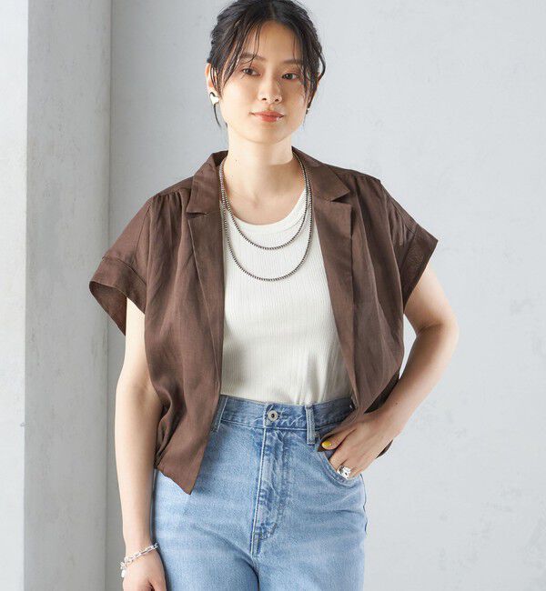 SHIPS for women「〈手洗い可能〉リネン ラペル デザイン 羽織 シャツ ◇」|シャツ・ブラウス|