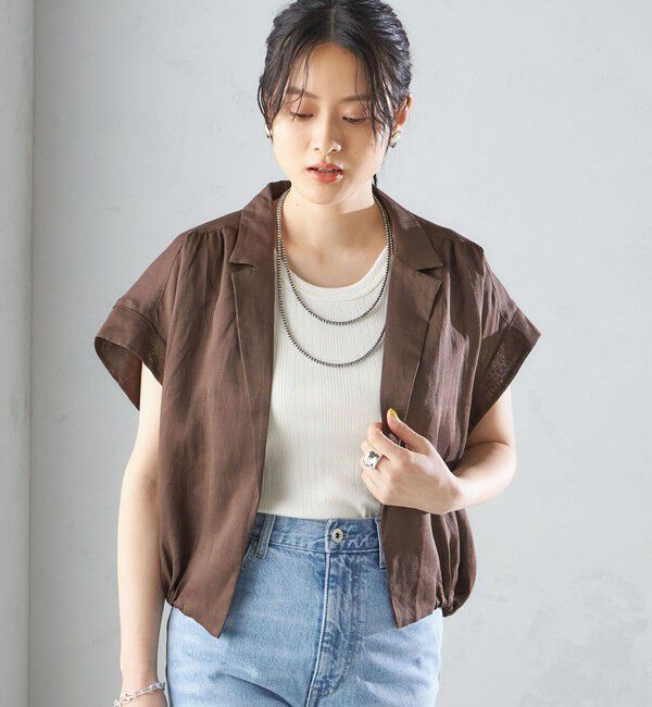 SHIPS for women「〈手洗い可能〉リネン ラペル デザイン 羽織 シャツ ◇」|シャツ・ブラウス|