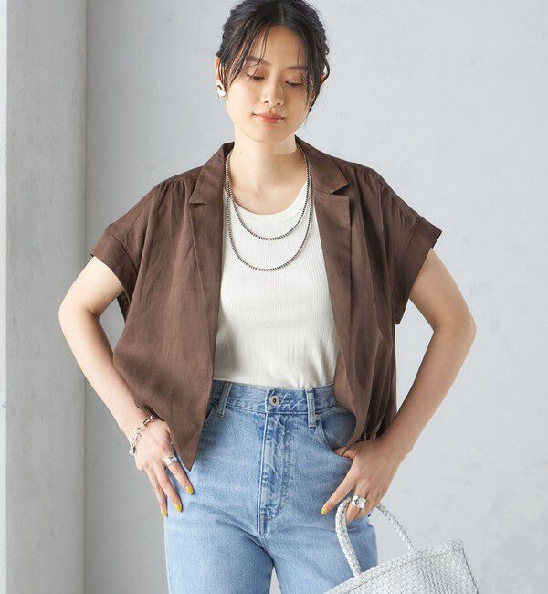 SHIPS for women「〈手洗い可能〉リネン ラペル デザイン 羽織 シャツ ◇」|シャツ・ブラウス|