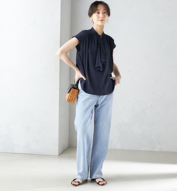 SHIPS for women「〈手洗い可能〉スカーフ タイ フレンチ スリーブ ブラウス ◇」|シャツ・ブラウス|