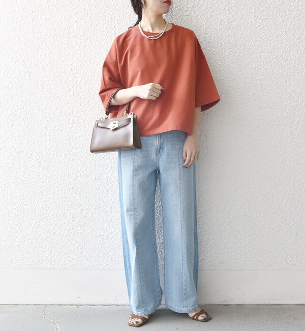 SHIPS any「SHIPS any:〈洗濯機可能〉インレイ ハーフスリーブ ショートTEE」|Tシャツ・カットソー|