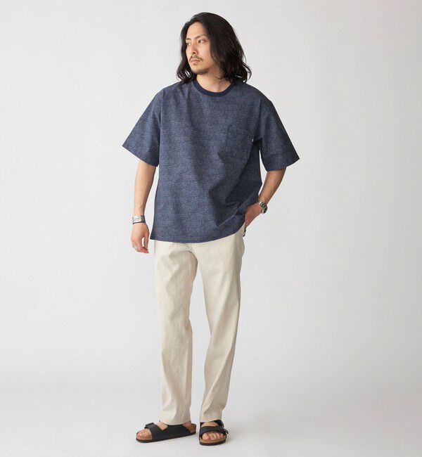 SHIPS「SHIPS:〈接触冷感・撥水等〉COOL DOTS(R) 2WAYストレッチ ドビープリントTシャツ」|Tシャツ・カットソー|