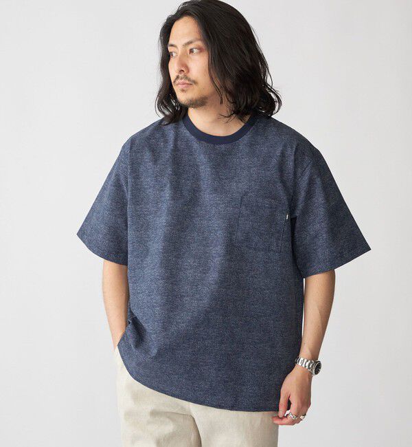 SHIPS「SHIPS:〈接触冷感・撥水等〉COOL DOTS(R) 2WAYストレッチ ドビープリントTシャツ」|Tシャツ・カットソー|