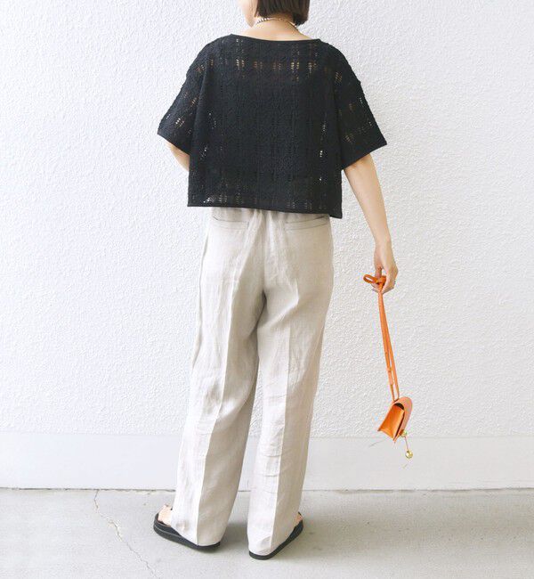 SHIPS for women「〈手洗い可能〉ローゲージ ラッセル 半袖 TEE」|Tシャツ・カットソー|