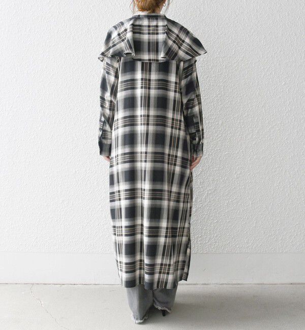 SHIPS any「SHIPS any:〈洗濯機可能〉ペール チェック ヨーク フリル ワンピース」|ワンピース|