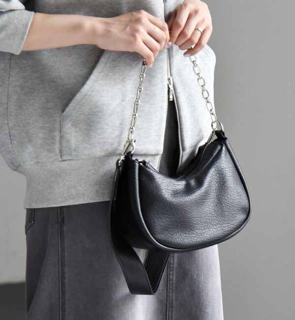 quaranciel「quaranciel: ハーフムーン 3way チェーン ミニ ショルダー バッグ」|ショルダー・メッセンジャー|