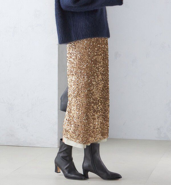 SHIPS for women「〈手洗い可能〉スパンコール Iライン スカート」|スカート|