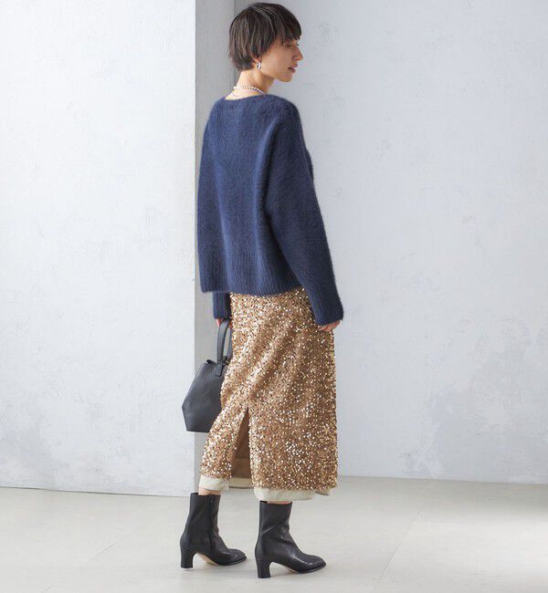 SHIPS for women「〈手洗い可能〉スパンコール Iライン スカート」|スカート|