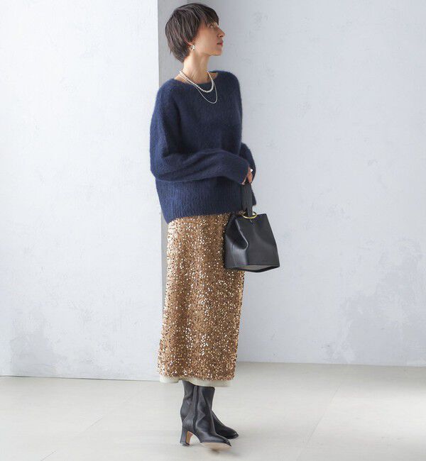 SHIPS for women「〈手洗い可能〉スパンコール Iライン スカート」|スカート|