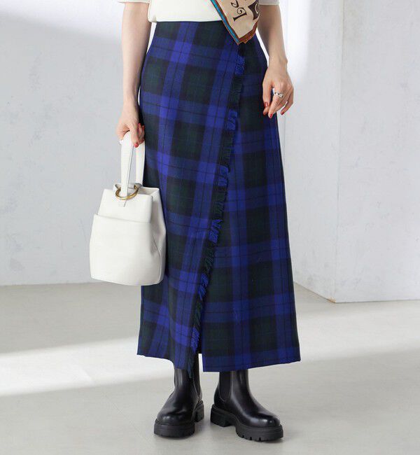 SHIPS for women「チェック フリンジ スカート」|スカート|