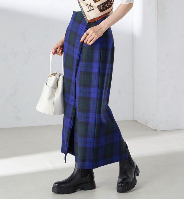 SHIPS for women「チェック フリンジ スカート」|スカート|