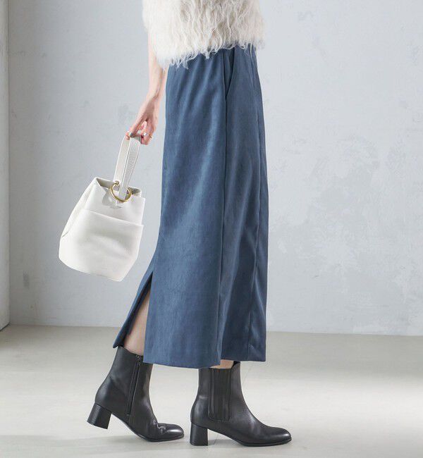 SHIPS for women「〈手洗い可能〉フェイク スエード (ポリエステル) タイト スカート」|タイト|