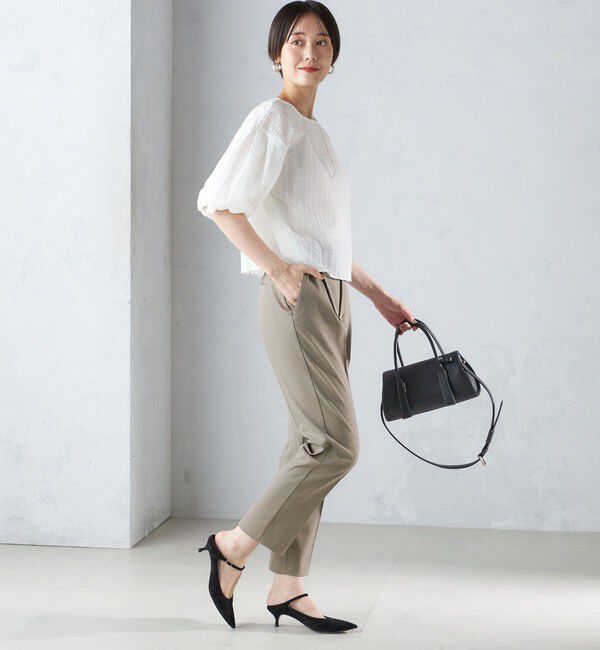 SHIPS for women「〈手洗い可能〉ツイル ストレッチ パンツ（セットアップ対応）」|スラックス|