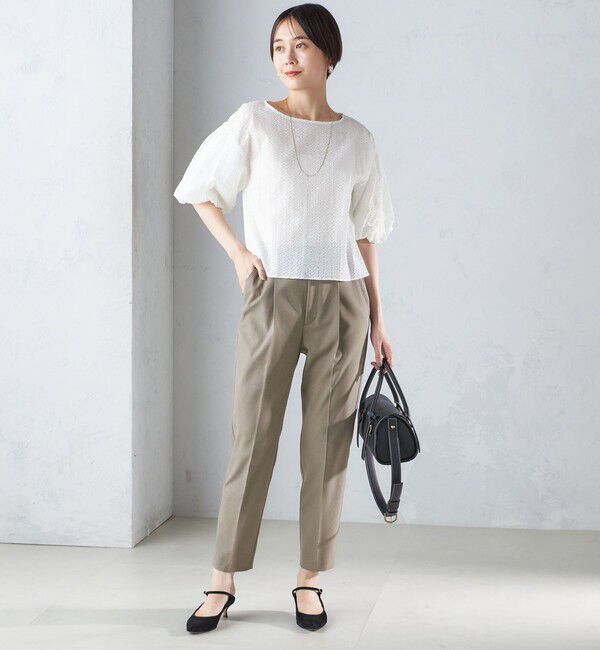 SHIPS for women「〈手洗い可能〉ツイル ストレッチ パンツ（セットアップ対応）」|スラックス|