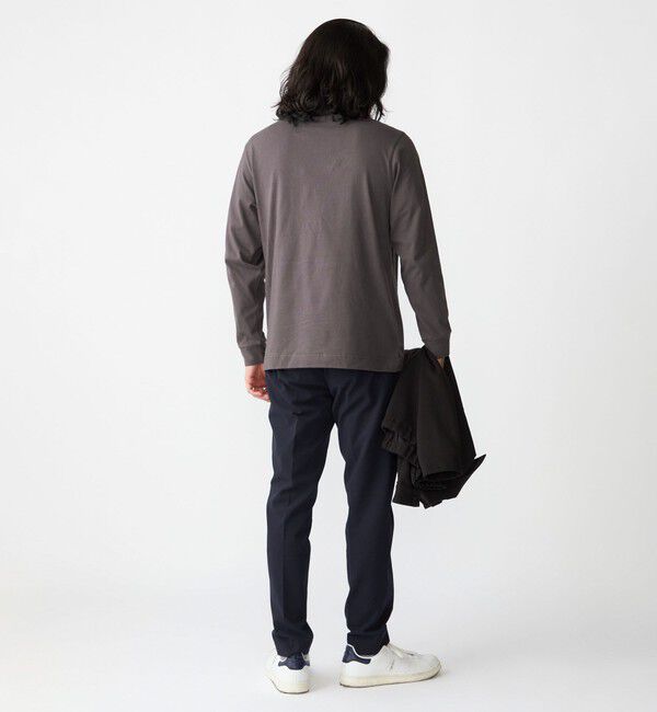 SHIPS「【WEB限定】SHIPS:〈抗菌・防臭〉テレワーク ビズ ワンポイントロゴ クルーネック長袖Tシャツ」|Tシャツ・カットソー|