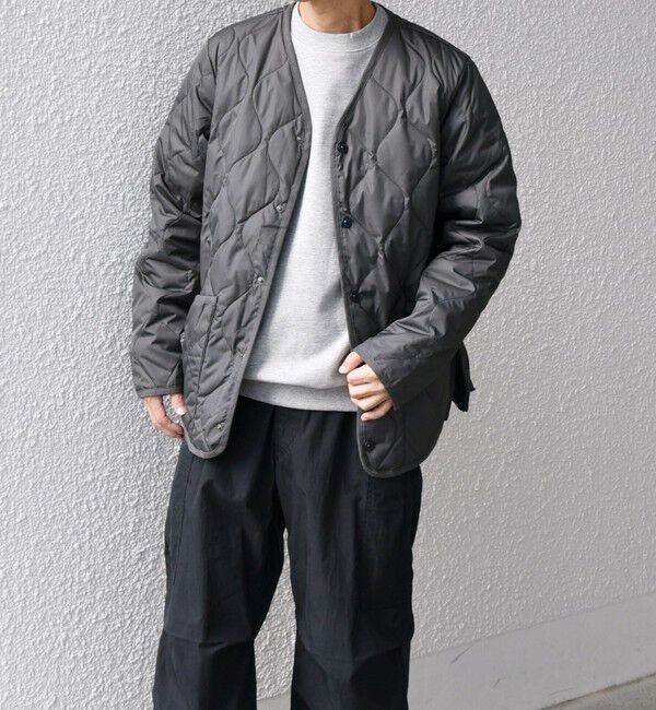 SHIPS any「【SHIPS any別注】TAION: 〈手洗い可能〉ダウンキルト スリット ボタン カーディガン◇」|ダウン|ダークグレー