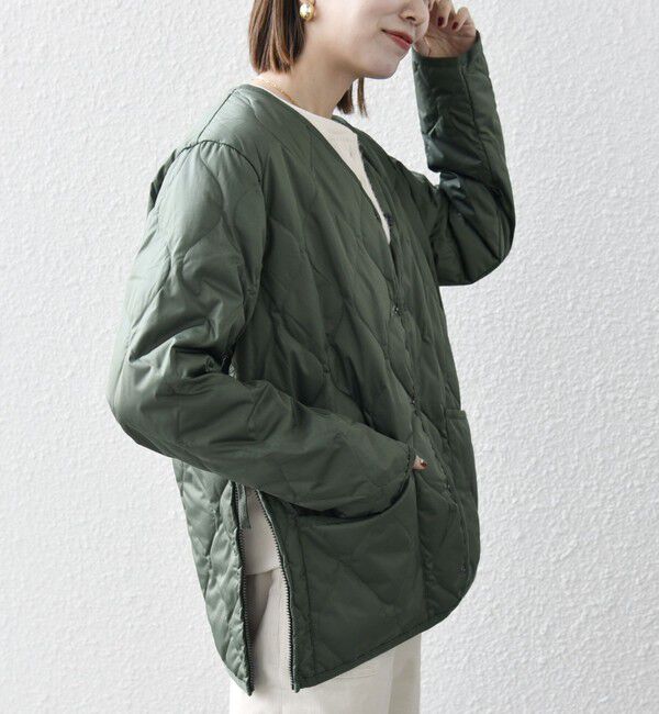 SHIPS any「【SHIPS any別注】TAION: 〈手洗い可能〉ダウンキルト スリット ボタン カーディガン◇」|ダウン|