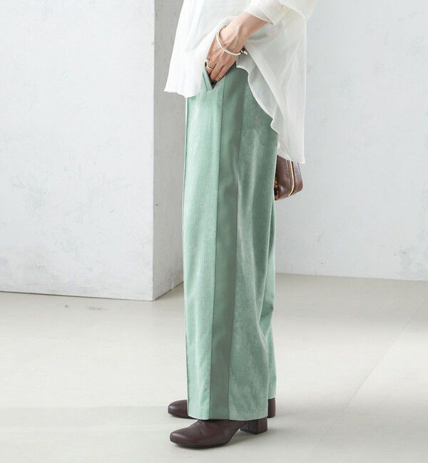 SHIPS for women「〈手洗い可能〉ベッチン ライン ストレート パンツ」|その他|