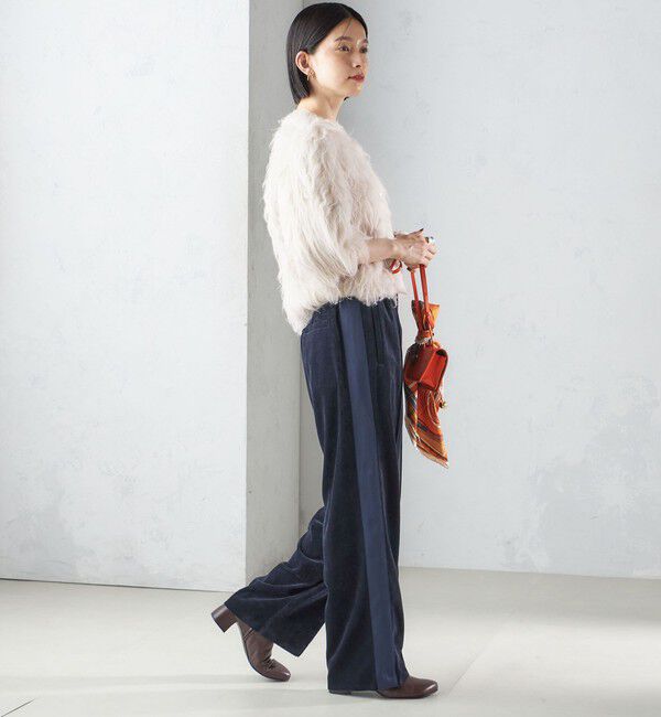 SHIPS for women「〈手洗い可能〉ベッチン ライン ストレート パンツ」|その他|