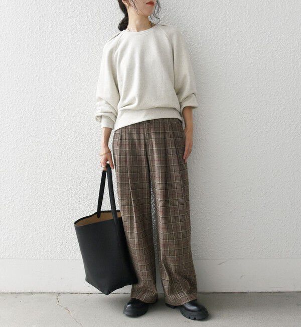 SHIPS any「SHIPS any:〈手洗い可能〉ウールライク チェック セミワイド グルカ パンツ」|その他|