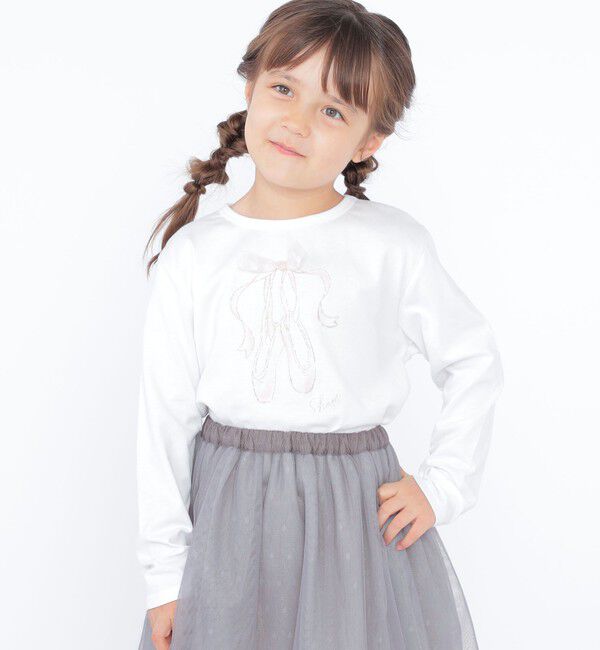 SHIPS KIDS「SHIPS KIDS:100～130cm / バレエ 長袖 TEE」|Tシャツ・カットソー|オフホワイト